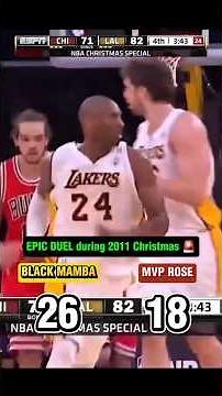 Kobe Bryant vs Derrick Rose Duel during Bulls vs Lakers 2011 Christmas Game #nba #rose #kobebryant