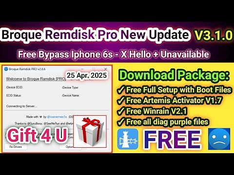 Broque Ramdisk Tool new Update V3.1.0 | Iphone 7 Plus Hello bypass free iOS 15.8.4 | 2025