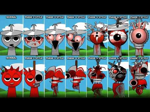 Sprunki Phase 1 2 3 4 5 6 7 Two Characters Evolution 😱 | 7 Phases Transformation (Full)