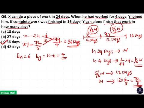 X can do a piece of work in 24 days When he had worked for 4 days, Y joined him If complete work w