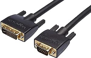 Amazon Basics DVI-I (24+5 Pin) to VGA Cable - 15-Foot, Black