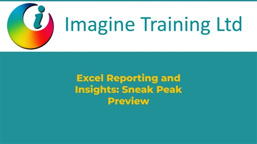Excel Level 4 - Excel Reporting and Insights Sneak Peak