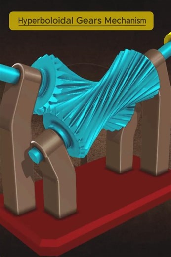 Hyperboloidal Gears Mechanism | Unique Gear Transmission #shorts