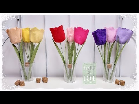 Tulipani in feltro facili & senza cucire