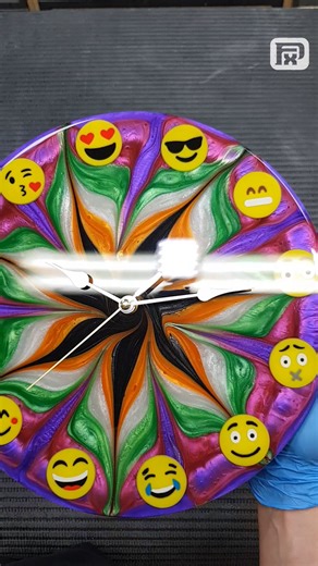 50K views · 1.1K reactions | This Color Explosion Clock Has EMOJIS Instead of Numbers! Handmade Resin Art | FxP art | Facebook