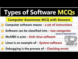 Types of Software MCQ with Answers | Computer Awareness