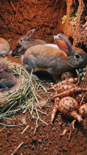 POV: Cute Rabbit Takes You Inside Its Secret Underground Home 🐰🔬 #MicroCamera