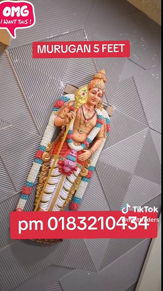 Stunning 6 Feet Murugan Wall Mural for Home Decor