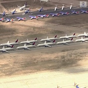 1.2M views · 9.6K reactions | GROUNDED: Airport taxiways, maintenance hangars and even runways are being transformed into giant parking lots for idle aircraft amid coronavirus pandemic. https://abcn.ws/2vMyJuZ | ABC News | Facebook
