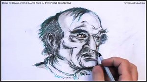 How to Draw an Old Man's Face in Two Point Perspective