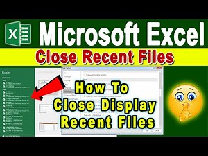 how to close display recent file in excel | recent file ko kaise delete kare