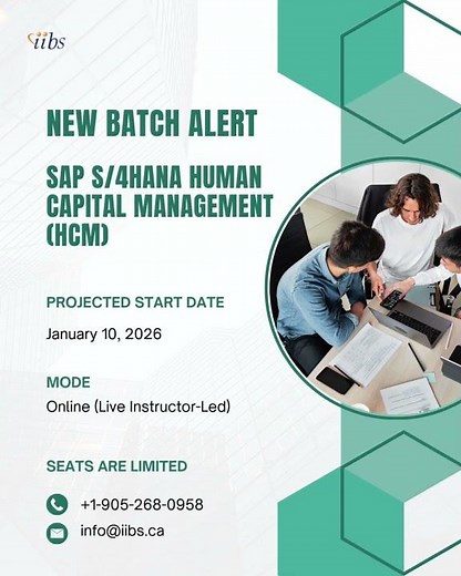 📢 New Batch Alert – SAP S/4HANA Human Capital Management (HCM)