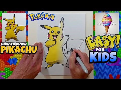 How to Draw Pikachu | POKÉMON | Easy Art Lesson for Kids & Beginners