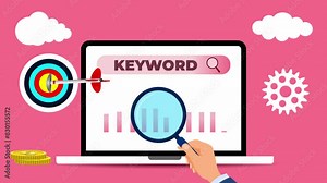 keyword research, searching keyword, keywords competition, research keyword, keywords internet, keyword Seo research 2d animation. keyword research. keywords competition analysis.