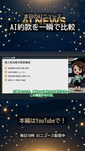 AI約款を一瞬で比較 | ITLINE AIニュース #Shorts