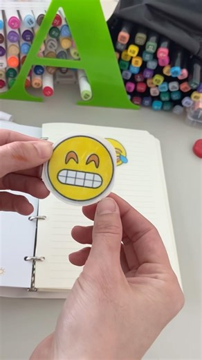 Turning😬Emoji into a Sticker! So Satisfying #diy #art #rpstickers #stickerart #sticker #shorts