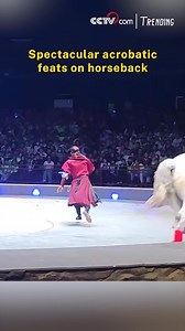 Jaw-dropping athleticism on display as acrobats defy gravity, leaping onto galloping horses with effortless grace. And if that wasn't enough, they're performing intricate rope-skipping routines, all while maintaining their balance on the back of these speeding steeds. The audience is absolutely mesmerized. Details on this incredible display of skill and daring, coming up. #Trending #ChineseCulture For more: https://english.cctv.com/ | CCTV