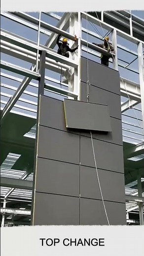 Aluminium wall composite panel installation process #steelstructure #goodtools #smartwork #craft