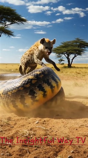 Python vs Hyena –Brutal Battle of Strength vs Cunning #PythonVsHyena #WildAnimalFight #SavannaBattle