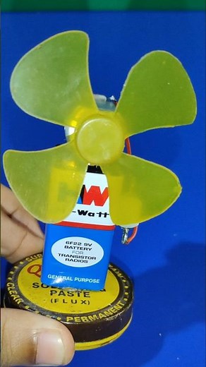 #diy 9v battery fan | 9 volt battery hack #shots #viral #battery #motor