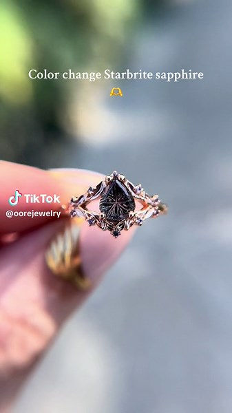 Color Change Starbrite Sapphire Engagement Ring | OORe Jewelry
