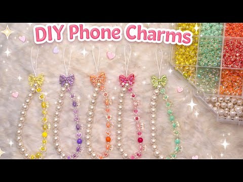 DIY Phone Charms ✨📱Cute handmade charms with colorful beads 💕Which one do you like? 🌈