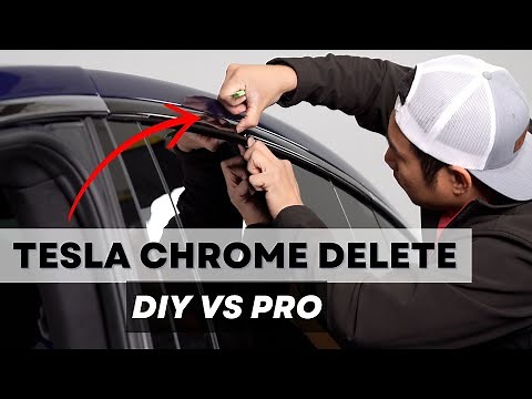 Black Out Tesla Chrome Trims With Vinyl Wrap - DIY Chrome Delete vs Pro Install