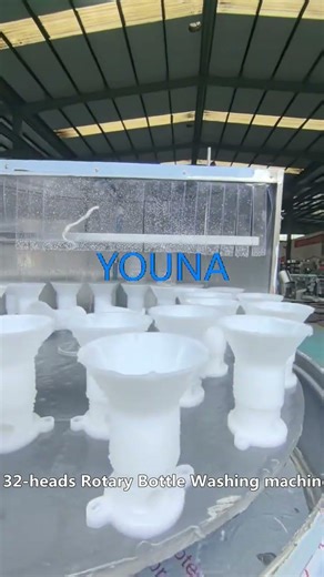 32 Heads Automatic Pneumatic Beverage Plastic Glass Bottle Washing Machine Wine Bottle Cleaner