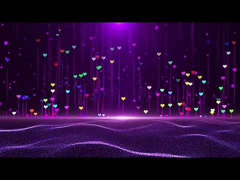 Nền tím với hiệu ứng ánh sáng trái tim