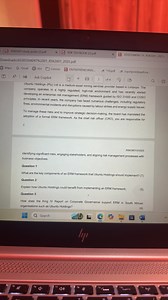 Question 1: What are the key components of an ERM framework tha... | Filo