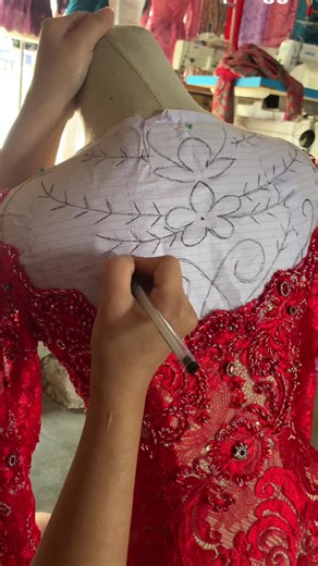 Tutorial Membuat Payet Tile pada Kebaya