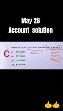 May 26 Account mcqs solution CA inter May26 #caaspirants #cainter #may26 #account #mcqs #fyp #study