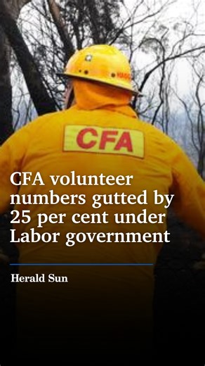 Victoria’s volunteer firefighting capacity has been gutted by 25 per cent since Labor took power, with damning new data revealing thousands of CFA volunteers have left the service over the past 12 years. #cfa #cfavolunteers #victoria | Herald Sun