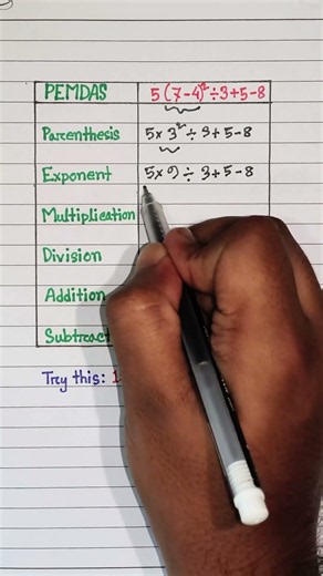 PEMDAS Order of Operations #maths #mathtutorial