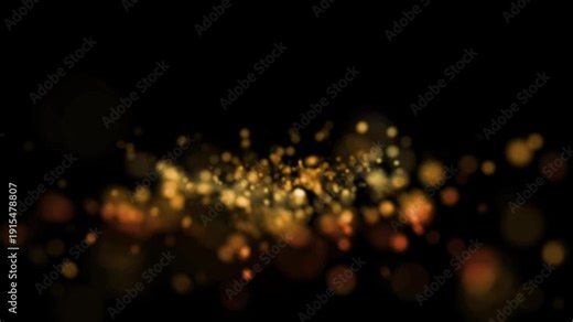 Golden floating particles with defocus and flow effect are forming and deforming over the screen. Use as background or overlay over your footage with blend modes Add or Screen for beautiful visual fx.