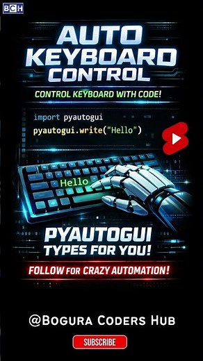Control Your Keyboard with Python in 08 Seconds 🤯 |PyAutoGUI Automation | Learn Python for Beginners