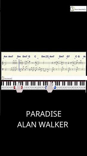 PARADISE ALAN WALKER PIANO SHEET