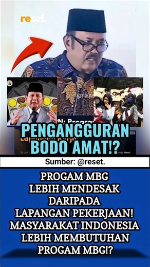 MBG PROGRAM IS MORE URGENT THAN JOB CREATION! DO INDONESIANS REALLY NEED MBG!?