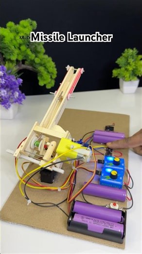 Update version missile launcher with servo motor #dcmotor #youtubeshorts #diy #missile #experiment