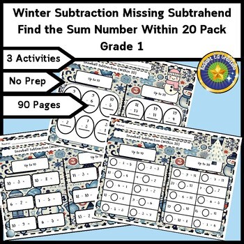 Winter Subtraction Math 20 Fact Fluency Place Value Logic Puzzle