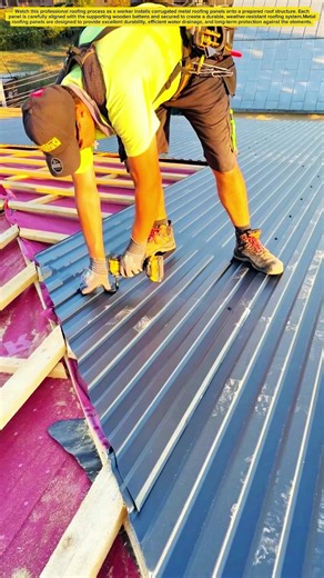 Installing Metal Roofing Panel Weather-Resistant Roofing #MetalRoofing #Roofing #Construction