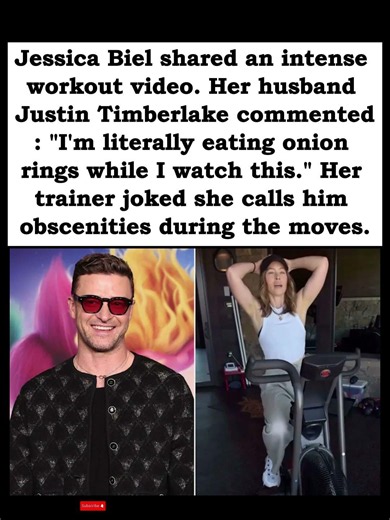 💪 Justin Timberlake Eats Onion Rings While Watching Jessica Biel's Brutal Workout #fitmom