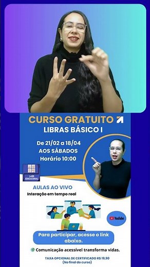 Curso Gratuito de Libras. Básico 1