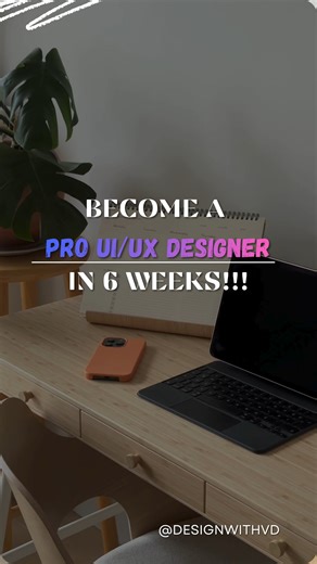 No more confusion. No random tutorials. Here’s a clear 6-week roadmap to become a PRO UI/UX Designer 👇 Week 1 → Learn the basics Week 2 → Master Figma Week 3 → Understand UX process Week 4 → Build real projects Week 5 → Create your portfolio Week 6 → Think like a designer Save this video to start your journey today 💻 Follow @designwithvd for daily UI/UX & Branding insights ⚡ #uiuxdesign #uidesign #learnuiux #designlearning #figmatips #uxdesigner #creativegrowth #dailyui #designwithvd #designin