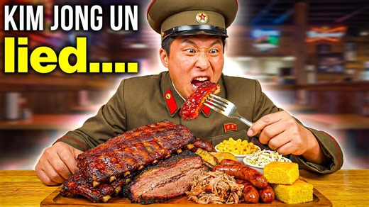 North Korean tries American BBQ