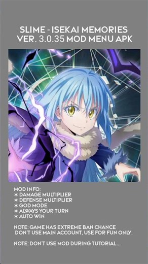 SLIME - ISEKAI Memories Ver. 3.0.35 MOD Menu apk