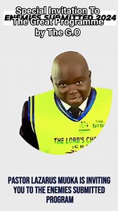 43K views · 1.8K reactions | Pastor Lazarus Muoka Specially Invites You To The Great Programme: And The Enemies Submitted. #EnemiesSubmitted2024 #PstLazarusMuoka #tlccrmofficial #reesviral #reelsvideo #instagramreels #chosen #Christians #church #trending | The Lord's Chosen Charismatic Revival Ministries | Facebook