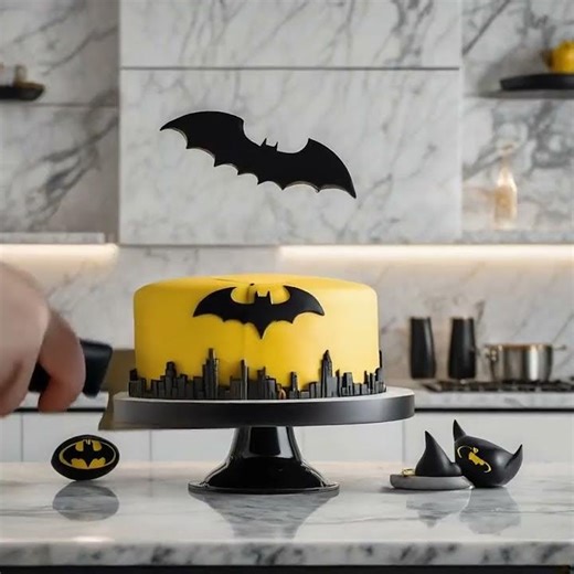 Epic Batman Gotham Drip Cake – Dark Knight Edition!