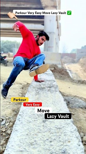 Very Easy Parkour Move Lazy Vault Tutorial ✅ #shorts #parkour #ashortaday