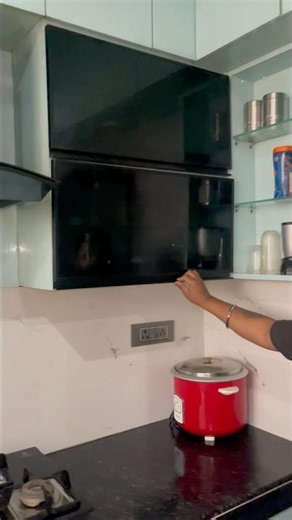 Black Profile Kitchen 😍 Chimney Side Setup 🔥#ytshorts
